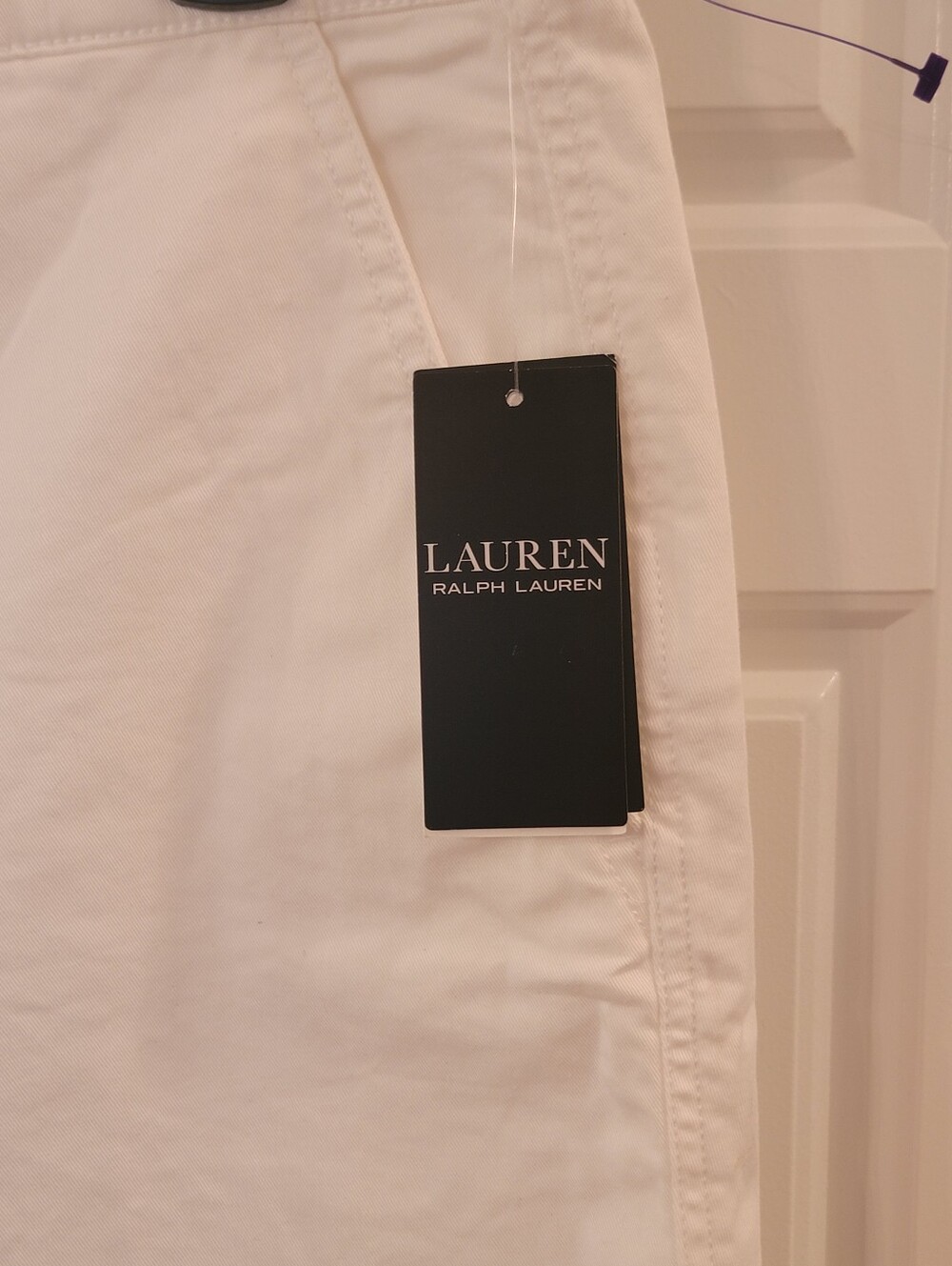 NWT Lauren Ralph Lauren White Twill Chino Pants Size 8 - Picture 5 of 12